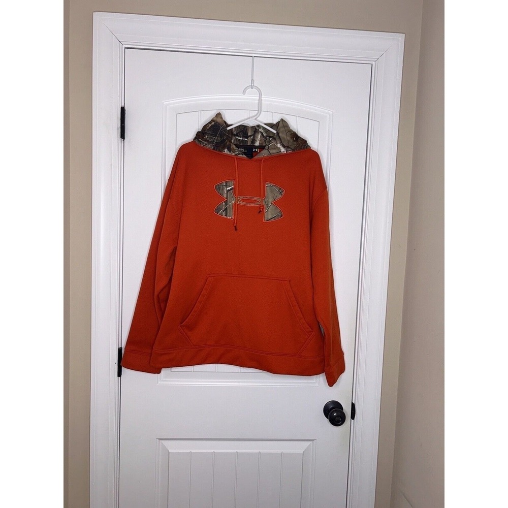 Under Armour Mens Orange Camo Hoodie pullover hoodie size L